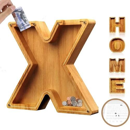 Wood Letters Piggy Bank