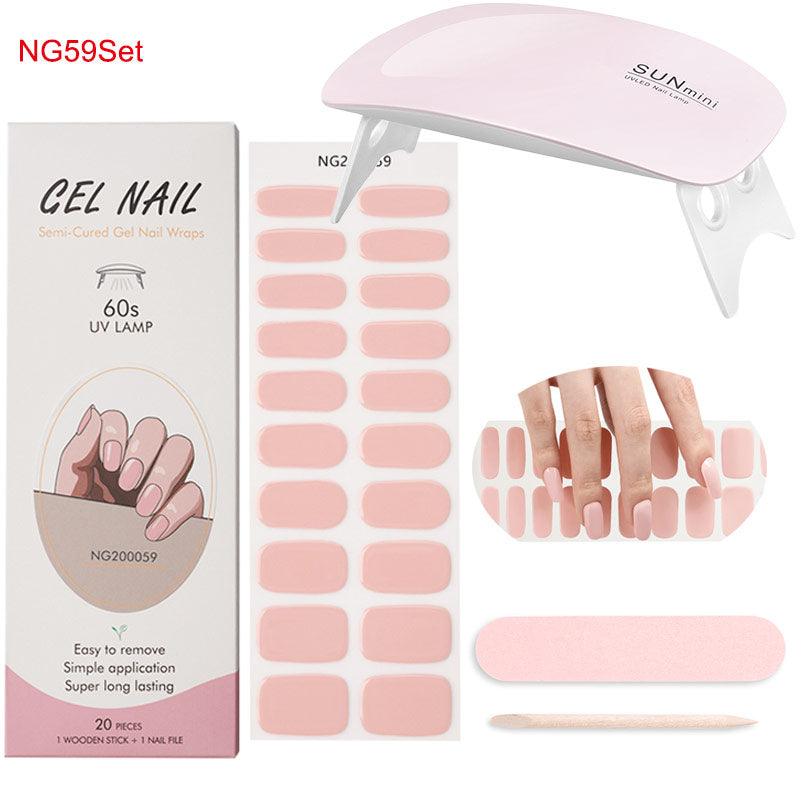 Gel Nail Wraps with UV Lamp Set