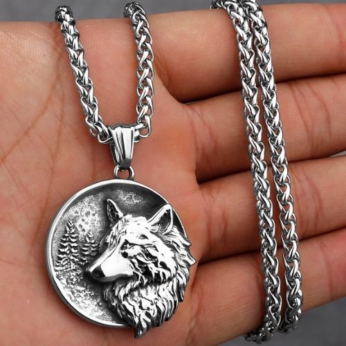 Wolf Head Pendant Necklace