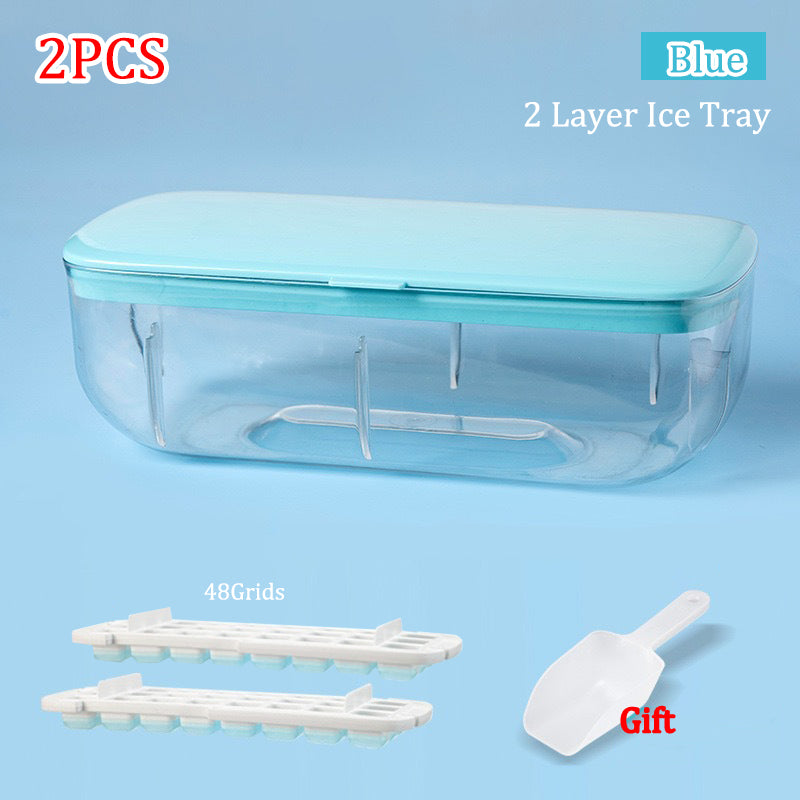 2pcs Ice Cube Maker Tray Box