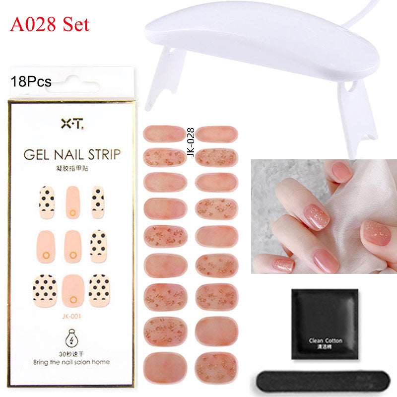 Gel Nail Wraps with UV Lamp Set