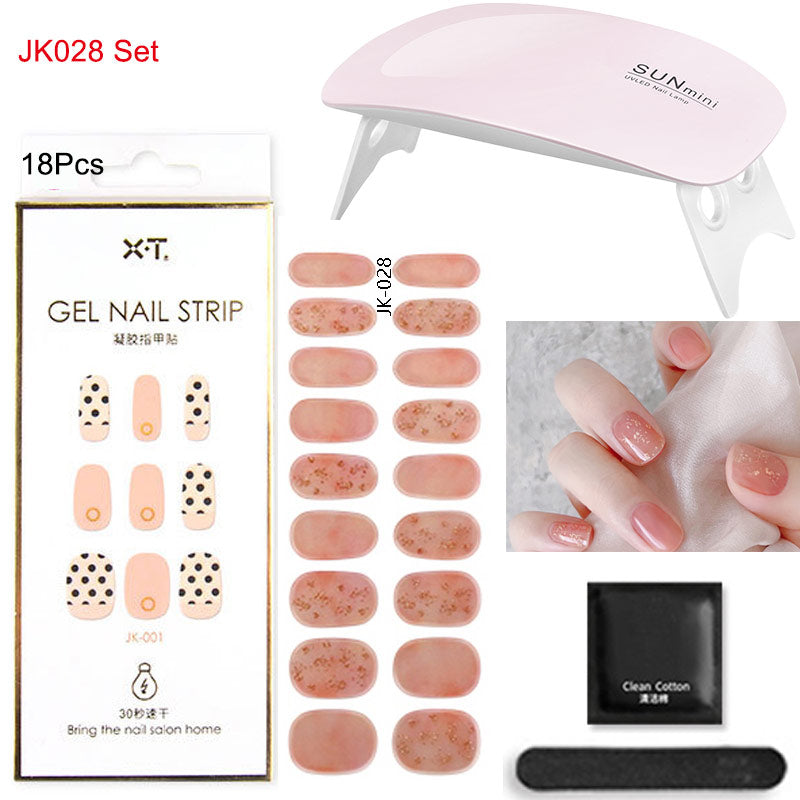 Gel Nail Wraps with UV Lamp Set